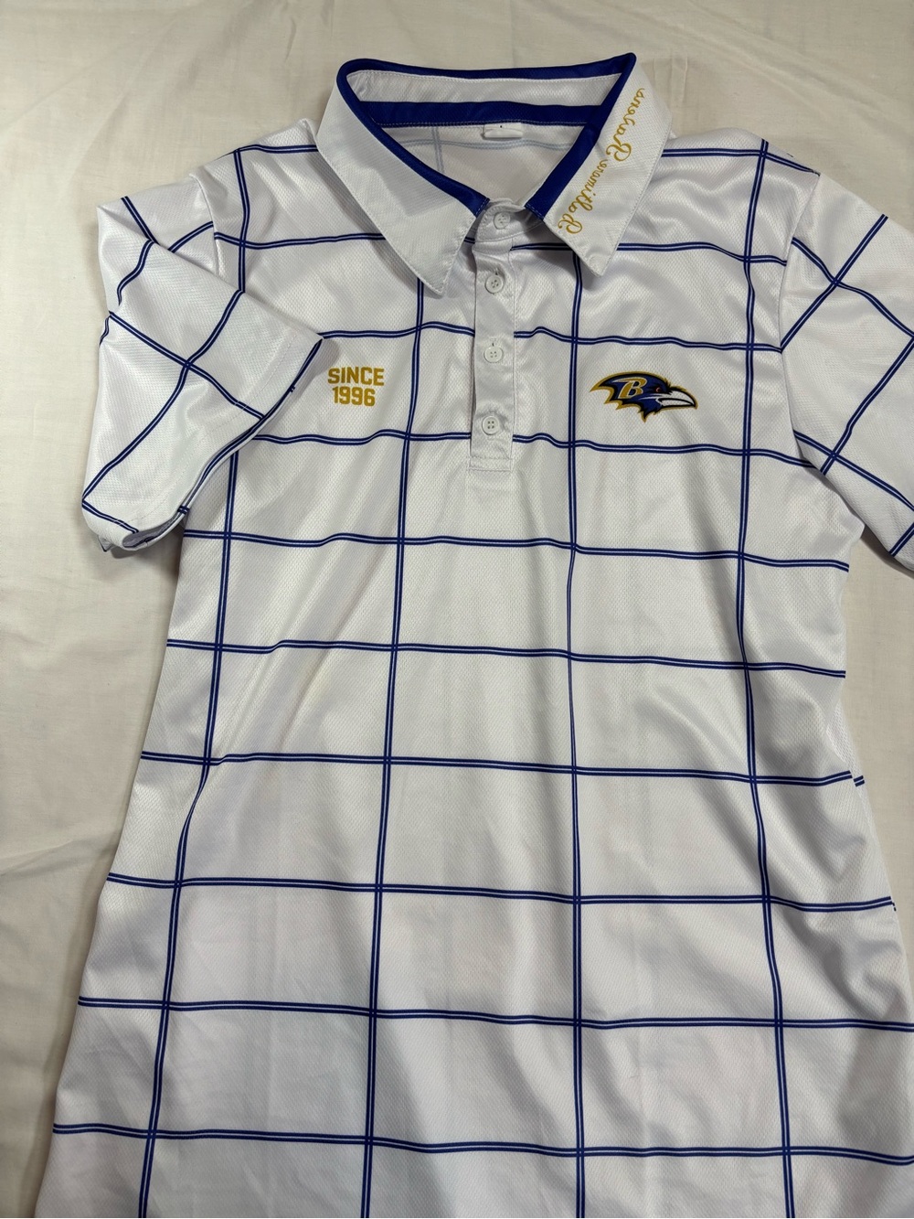 Mens NFL Polo  Short Sleeve Baltimore Ravens Size Large